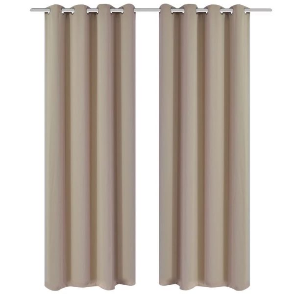 2 pcs Blackout Curtains with Metal Rings 135 x 245 cm – Cream