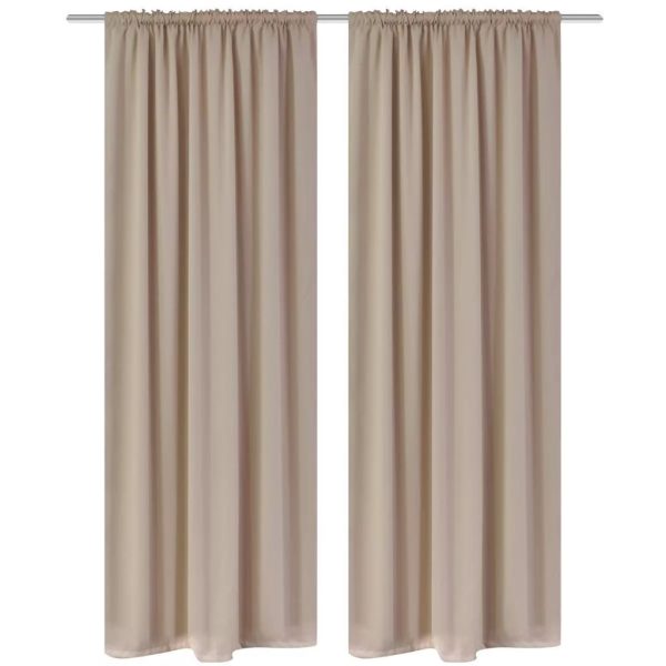 2 pcs Slot-Headed Blackout Curtains 135 x 245 cm – Cream