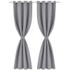 2 pcs Blackout Curtains with Metal Rings 135 x 245 cm – Grey