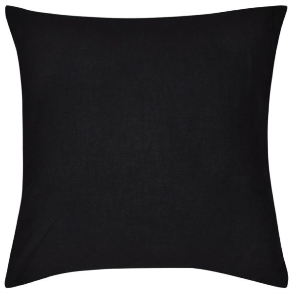 4 Black Cushion Covers Cotton – 80×80 cm, Black