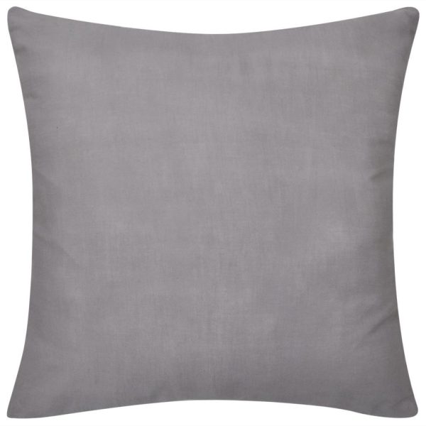 4 Black Cushion Covers Cotton – 50×50 cm, Grey