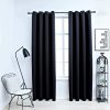 Blackout Curtains with Metal Rings 2 pcs 140×245 cm – Black