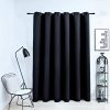 Blackout Curtain with Metal Rings 290×245 cm – Black