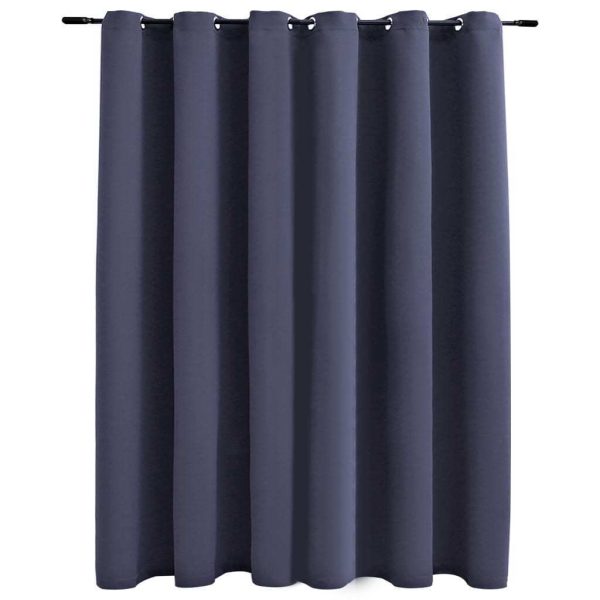 Blackout Curtain with Metal Rings 290×245 cm – Anthracite