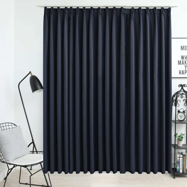 Blackout Curtain with Hooks 290×245 cm – Anthracite