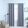 Blackout Curtains with Metal Rings 2 pcs 140×245 cm – Grey