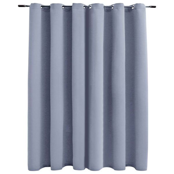 Blackout Curtain with Metal Rings 290×245 cm – Grey