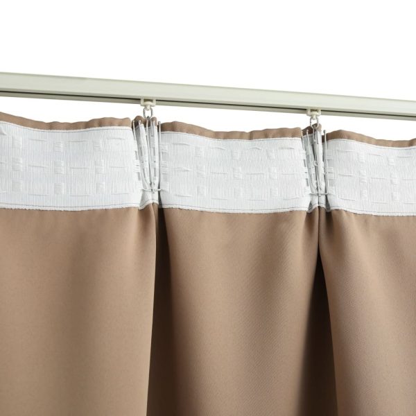 Blackout Curtain with Hooks 290×245 cm – Taupe