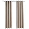 Blackout Curtains with Metal Rings 2 pcs 140×245 cm – Beige