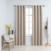 Blackout Curtains with Metal Rings 2 pcs 140×245 cm – Beige