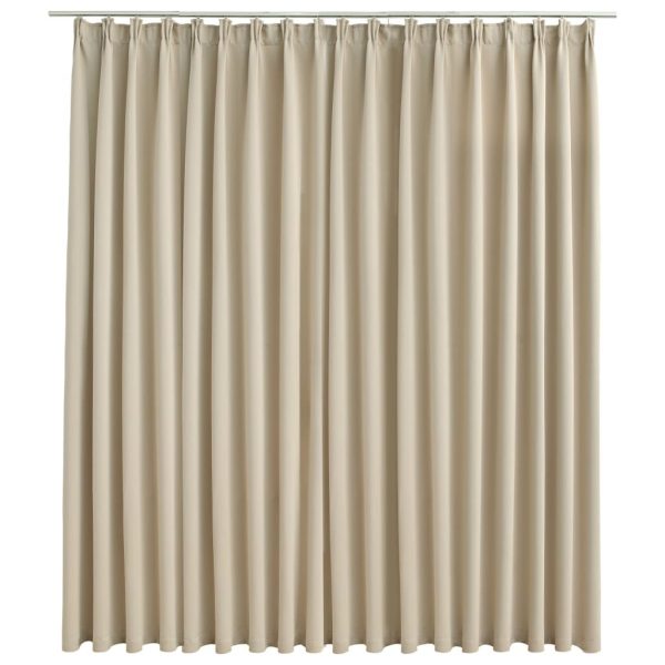 Blackout Curtain with Hooks 290×245 cm – Beige