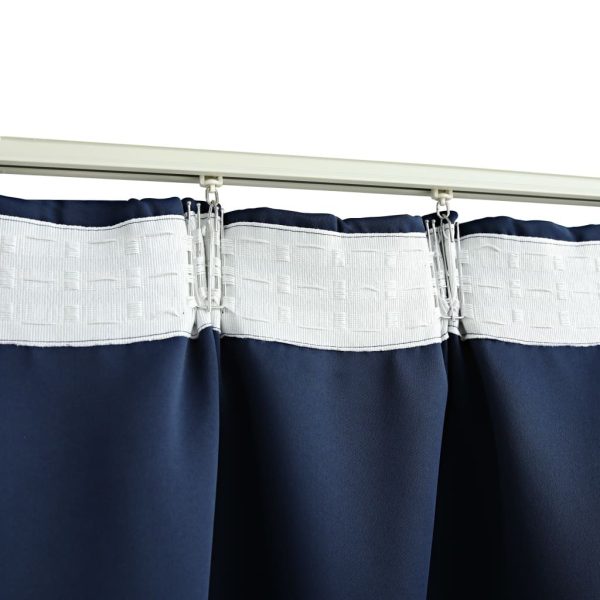 Blackout Curtains with Hooks 2 pcs 140×245 cm – Blue