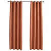 Blackout Curtains with Metal Rings 2 pcs – 140×225 cm, Rust