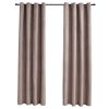 Blackout Curtains with Metal Rings 2 pcs – 140×225 cm, Taupe