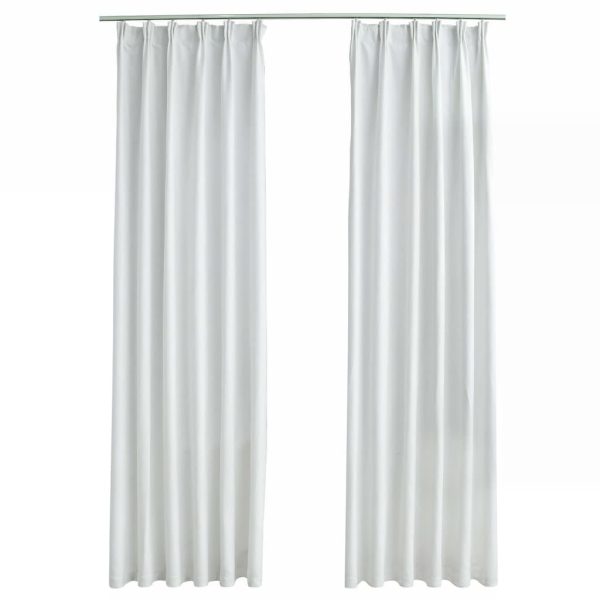 Blackout Curtains with Hooks 2 pcs Off White – 140×245 cm