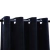 Blackout Curtains with Rings 2 pcs Velvet – 140×245 cm, Black