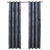 Blackout Curtains with Rings 2 pcs Velvet – 140×245 cm, Anthracite