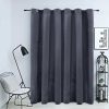 Blackout Curtain with Metal Rings Velvet 290×245 cm – Anthracite