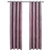 Blackout Curtains with Rings 2 pcs Velvet – 140×225 cm, Antique Pink