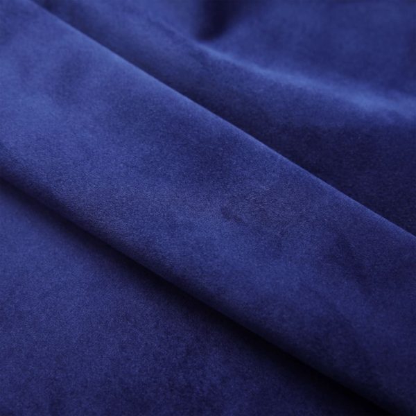 Blackout Curtain with Metal Rings Velvet 290×245 cm – Dark Blue
