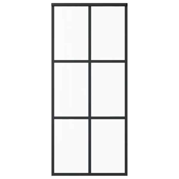 Sliding Door ESG Glass and Aluminium Black – 90×205 cm, 3×2 Grids