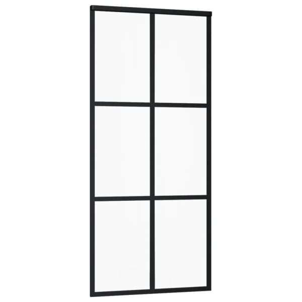 Sliding Door ESG Glass and Aluminium Black – 90×205 cm, 3×2 Grids
