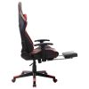 Gaming Chair and Artificial Leather – Black and Red, With Footrest