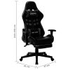 Gaming Chair and Artificial Leather – Black and Grey, With Footrest