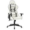 Gaming Chair and Artificial Leather – White and Black, Without Footrest
