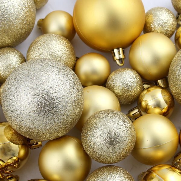 100 Piece Christmas Ball Set 3/4/6 cm – Gold