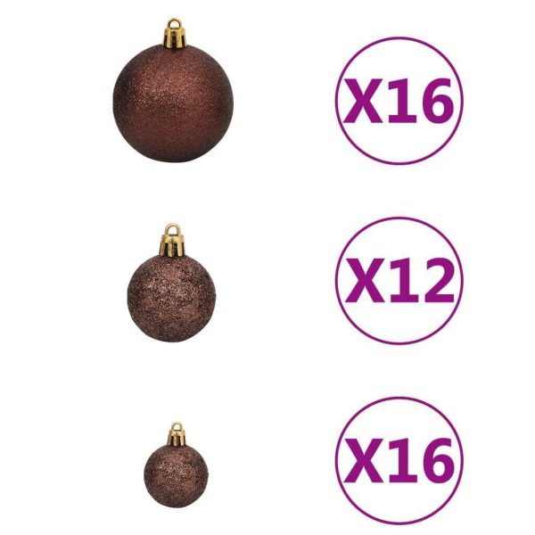 100 Piece Christmas Ball Set 3/4/6 cm – Brown/Bronze/Gold