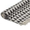 Kilim Rug Cotton with Pattern Black/White – 160×230 cm