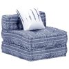 Scottsdale 3-Seater Modular Pouffe Fabric – Indigo, 3-Seater Sofa With Back & Footrest