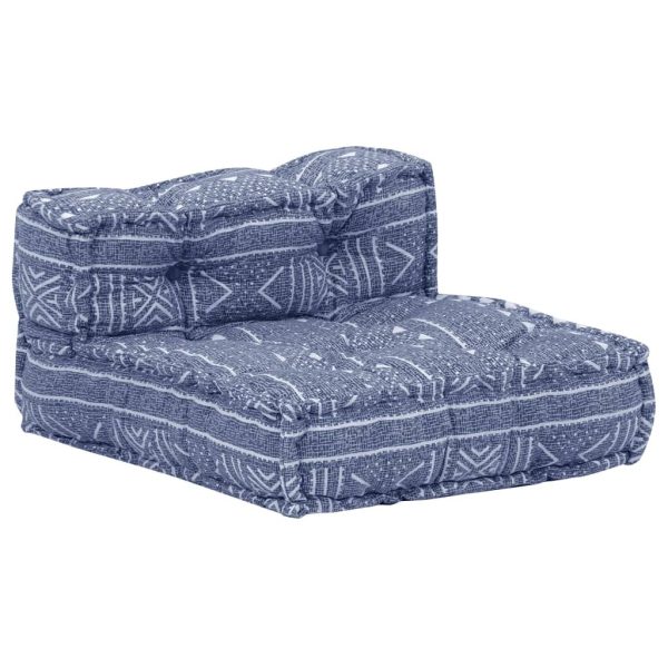 Scottsdale 3-Seater Modular Pouffe Fabric – Indigo, 3-Seater Sofa With Back & Footrest