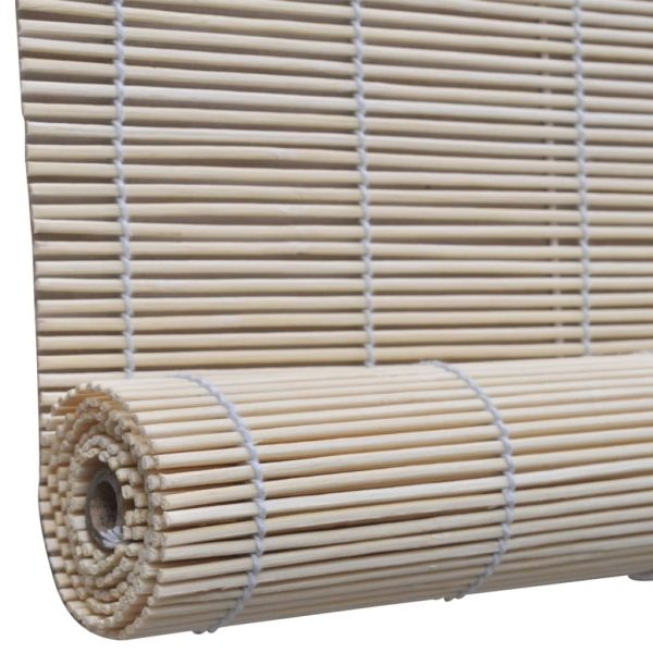 Natural Bamboo Roller Blinds 2 pcs 120×160 cm