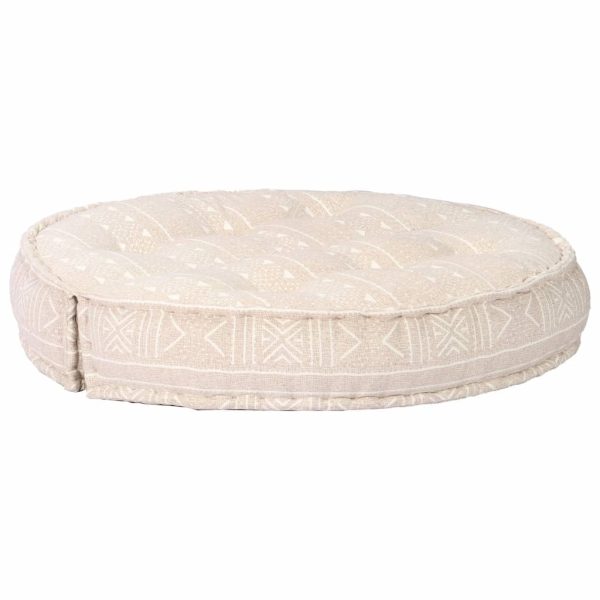 Highbury Pouffe 100×20 cm Fabric – Beige, Round Pouffe/Sofa