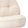 Highbury Pouffe 100×20 cm Fabric – Beige, Round Pouffe/Sofa