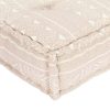 Caldicot Pouffe 100x100x20 cm Fabric – Beige, Square Pouffe/Sofa