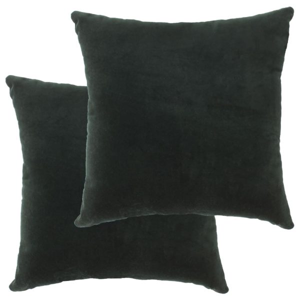 Cushions Cotton Velvet 2 pcs 45×45 cm – Green
