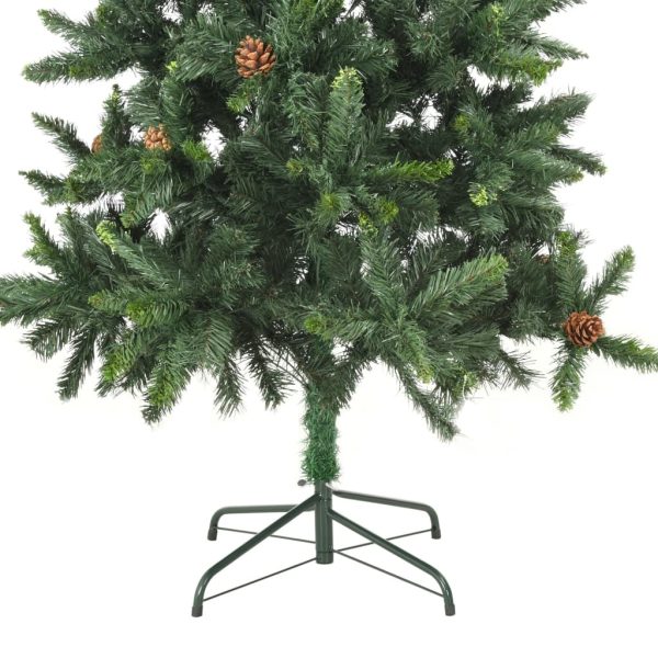 Artificial Christmas Tree with Pine Cones – 180×104 cm, Green