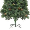 Artificial Christmas Tree with Pine Cones – 210×119 cm, Green