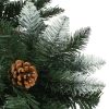 Artificial Christmas Tree with Pine Cones – 150×89 cm, Green and White