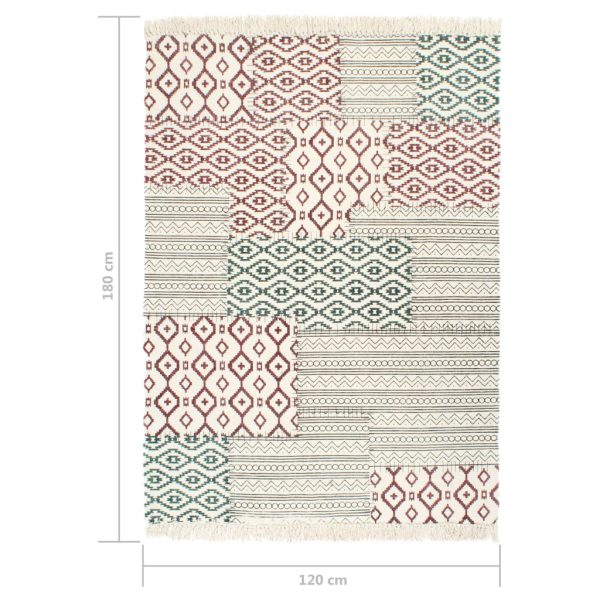 Handwoven Kilim Rug Cotton 120×180 cm Printed Multicolour