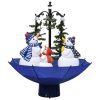 Snowing Christmas Tree with Umbrella Base Blue 75 cm PVC