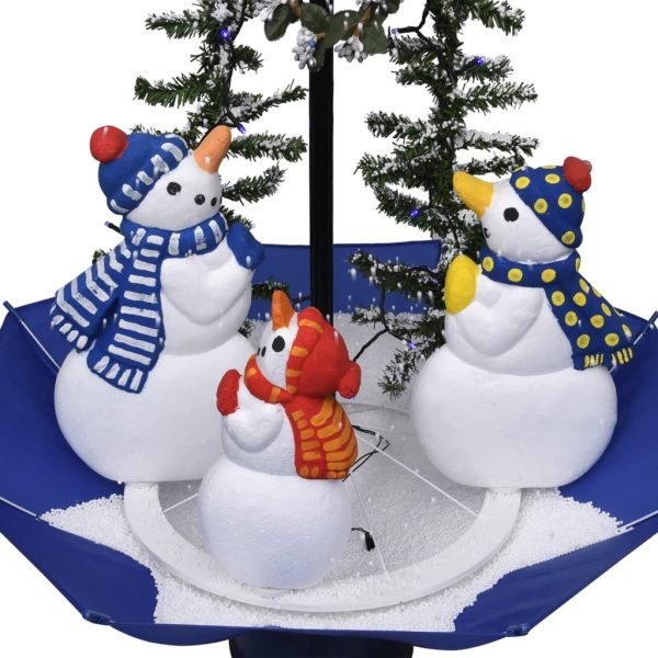 Snowing Christmas Tree with Umbrella Base Blue 75 cm PVC