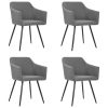 Dining Chairs Fabric – Light Grey, 4