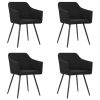 Dining Chairs Fabric – Black, 4