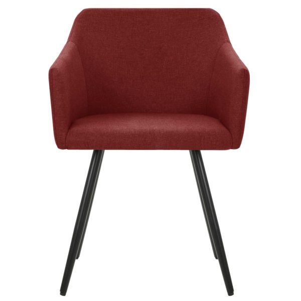 Dining Chairs Fabric – Wine Red, 4