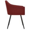Dining Chairs Fabric – Wine Red, 4