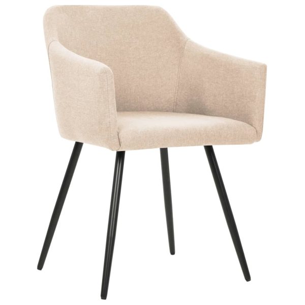 Dining Chairs Fabric – Cream, 6